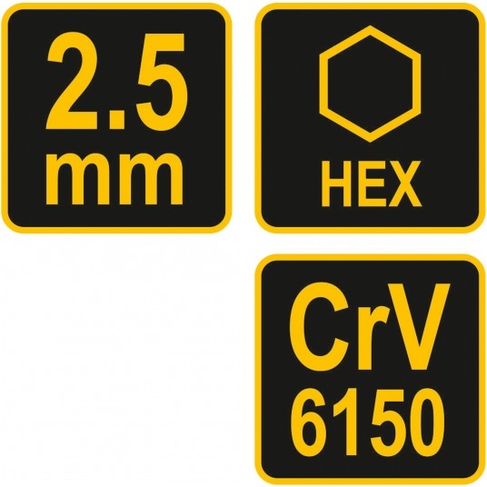 KLUCZ TRZPIENIOWY HEX Z RĘKOJEŚCIĄ 2.5MM -zdjęcie numer 3