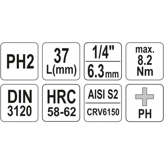 KLUCZ TRZPIENIOWY PH2 1/4" L37MM -zdjęcie numer 4