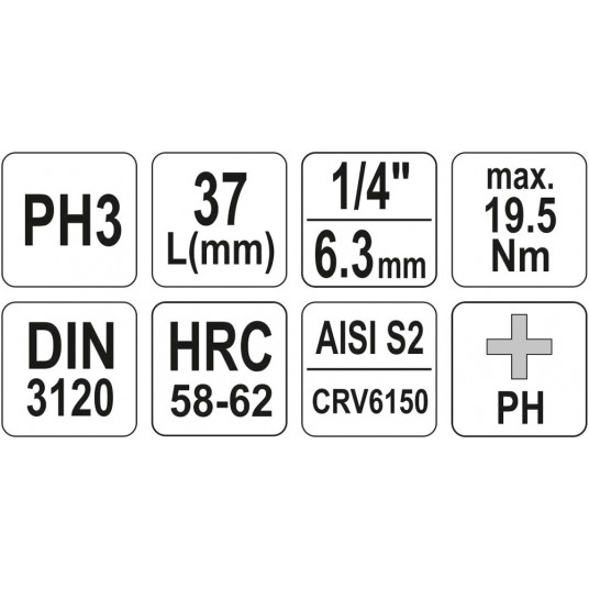 KLUCZ TRZPIENIOWY PH3 1/4" L37MM -zdjęcie numer 4