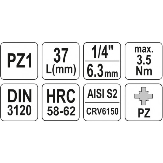 KLUCZ TRZPIENIOWY PZ1 1/4" L37MM -zdjęcie numer 3