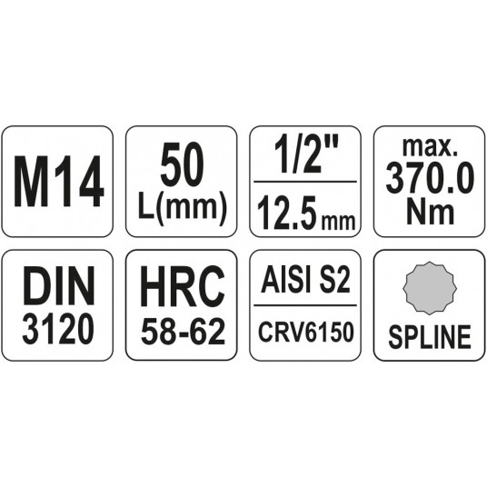 KLUCZ TRZPIENIOWY SPLINE 1/2" M14 L55MM -zdjęcie numer 4