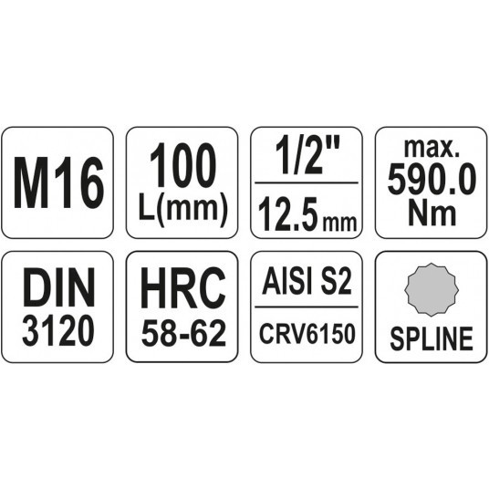 KLUCZ TRZPIENIOWY SPLINE 1/2" M16 L100MM -zdjęcie numer 4