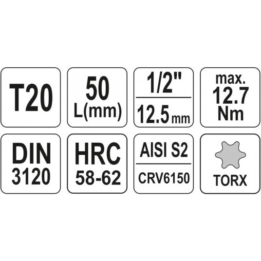 KLUCZ TRZPIENIOWY TORX 1/2" T20 L55MM -zdjęcie numer 4