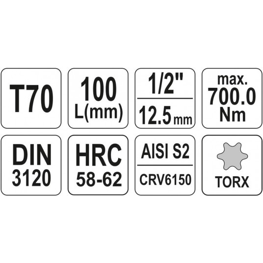 KLUCZ TRZPIENIOWY TORX 1/2" T70 L100MM -zdjęcie numer 4