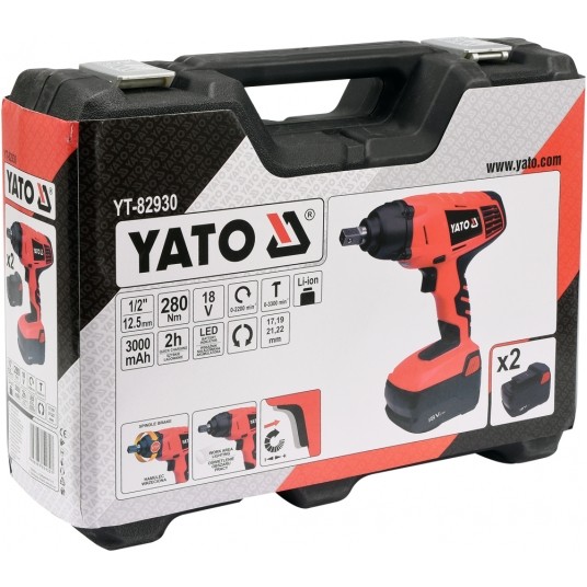 KLUCZ UDAR.AKU 18V Z NASADKAMI 2XBAT. 82930 YATO -zdjęcie numer 5