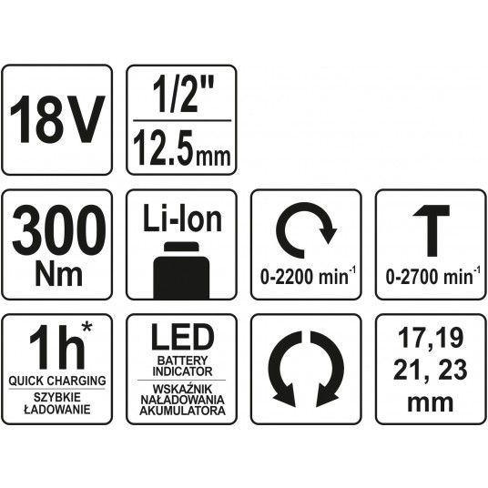 KLUCZ UDAROWY 18V 1/2'' 300NM - BODY -zdjęcie numer 4