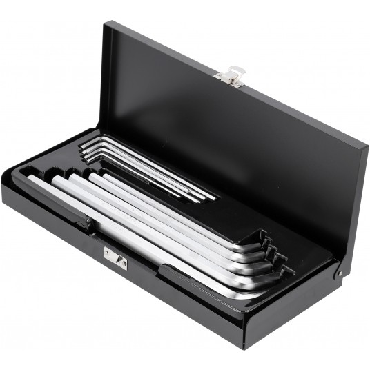 KLUCZE HEX 10CZ 3-17MM DŁUGIE CrV KASETA -zdjęcie numer 3