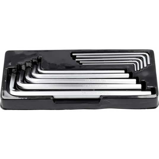 KLUCZE HEX 10CZ 3-17MM DŁUGIE CrV KASETA -zdjęcie numer 2