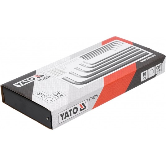 KLUCZE HEX 10CZ 3-17MM DŁUGIE CrV KASETA -zdjęcie numer 5