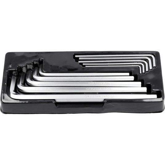 KLUCZE HEX 10CZ 3-17MM DŁUGIE CrV KASETA -zdjęcie numer 2