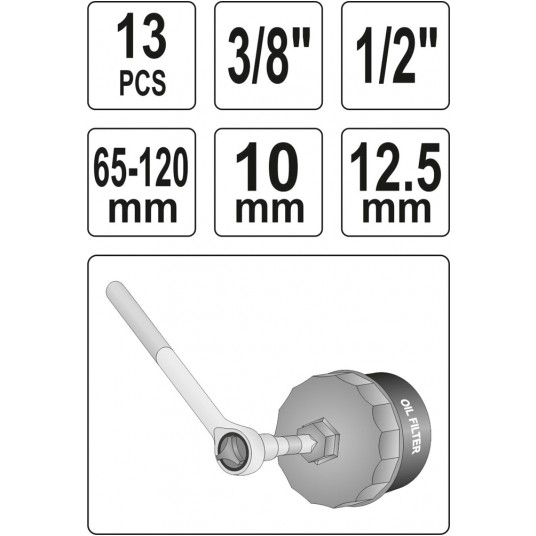 KLUCZE NASADOWE DO FILTRÓW OLEJU 13CZ. -zdjęcie numer 4