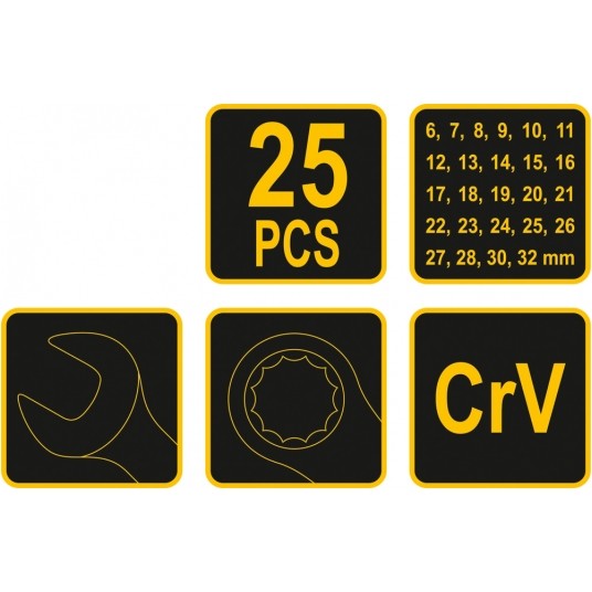 KLUCZE PŁAS-OCZ 25CZ 6-32MM ETUI SAT -zdjęcie numer 2
