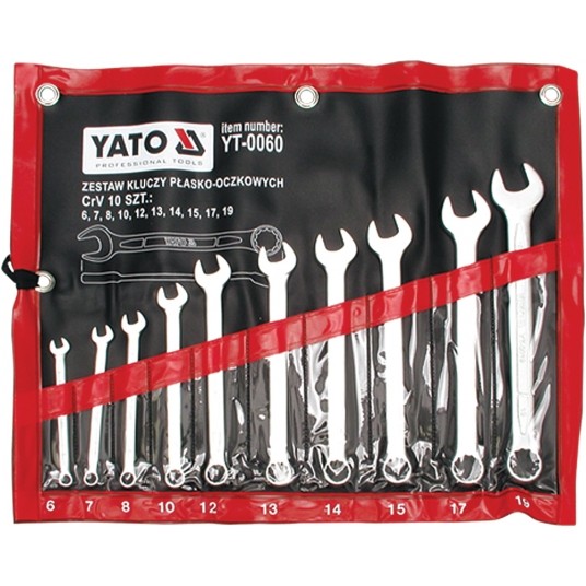 KLUCZE PŁASK-OCZK. 10SZT. 6-19MM ETUI -zdjęcie numer 1