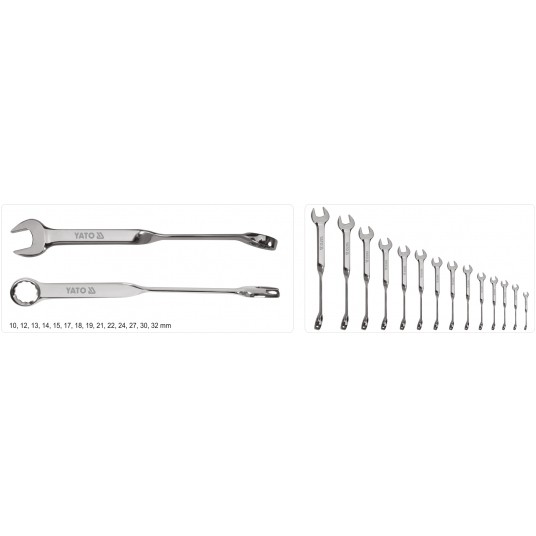 KLUCZE PŁASKO-OCZKO SKRĘCO 10-32MM 14SZT -zdjęcie numer 5