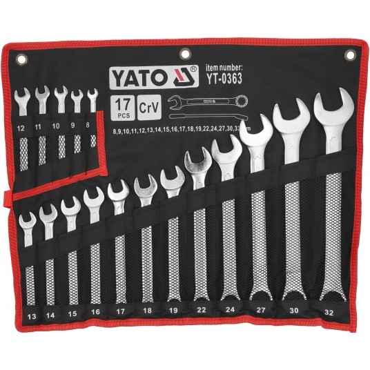 KLUCZE PŁASKO-OCZKOWE 8-32 17SZT -zdjęcie numer 1