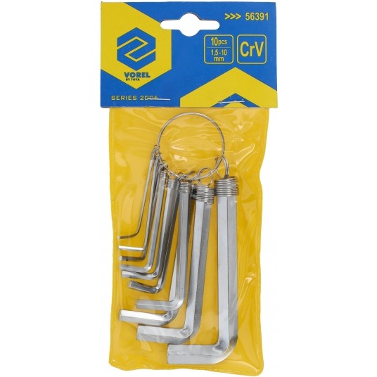 KLUCZE SZEŚCIOKĄT.HEX 10CZ 1,5-10MM Cr-V -zdjęcie numer 3