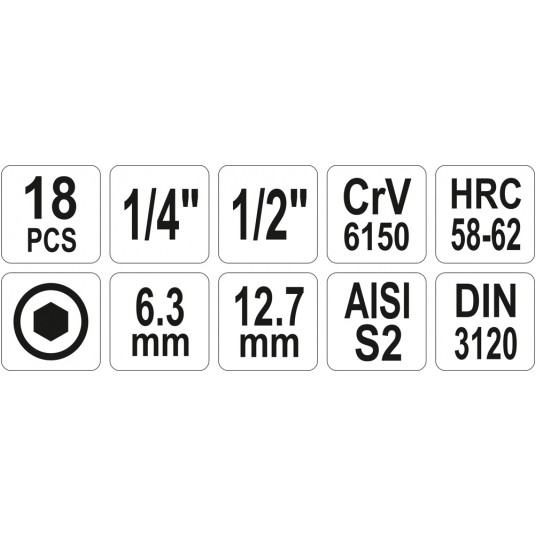 KLUCZE TRZPIENIOWE 18CZ. HEX 3-12mm -zdjęcie numer 3