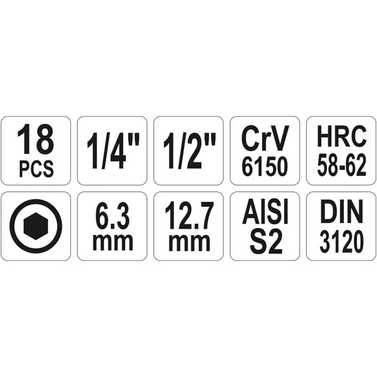 KLUCZE TRZPIENIOWE 18CZ. HEX 3-12mm -zdjęcie numer 3