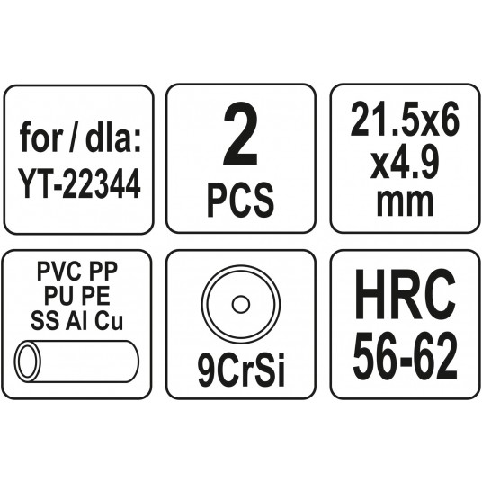 KÓŁKA TNĄCE 2 SZT. DO OBCINAKA YT-22344 -zdjęcie numer 3