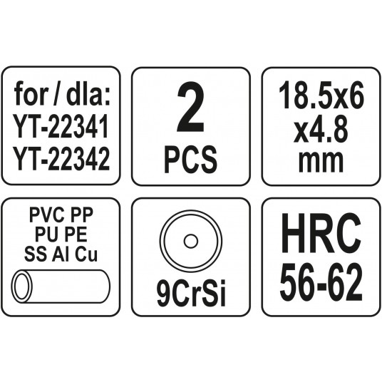 KÓŁKA TNĄCE 2 SZT. DO YT-22341 YT-22342 -zdjęcie numer 3