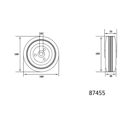 KÓŁKO ŁOŻYSKOWANE CZARNA GUMA 160MM -zdjęcie numer 2