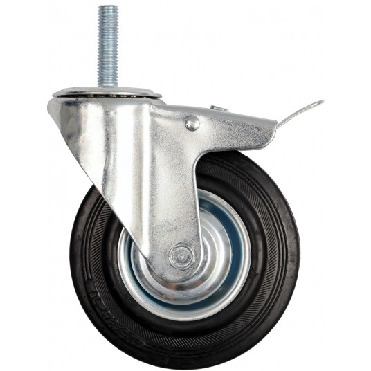 KÓŁKO SKRĘT.CZARNA GUM HAM.125MM TRZPIEŃ -zdjęcie numer 1