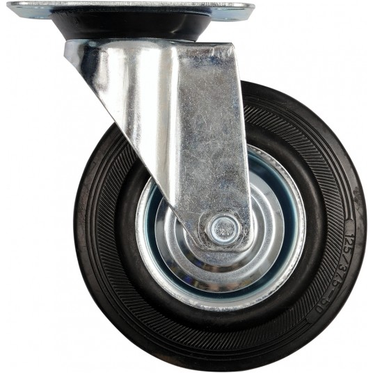 KÓŁKO SKRĘTNE Z CZARNĄ GUMĄ 125MM -zdjęcie numer 1