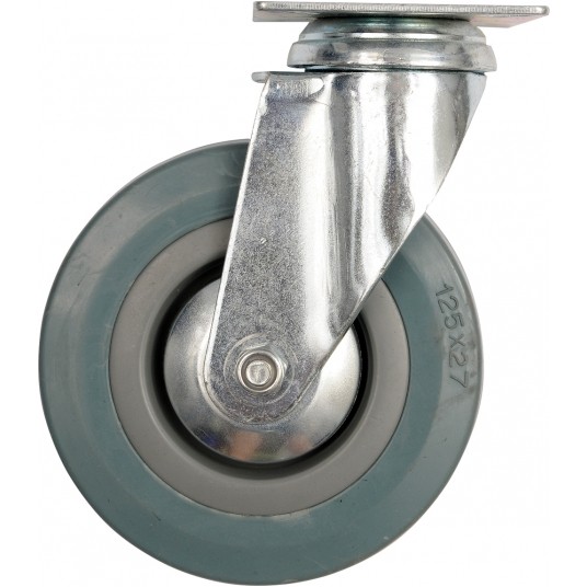 KÓŁKO SKRĘTNE Z SZARĄ GUMĄ 125MM -zdjęcie numer 1