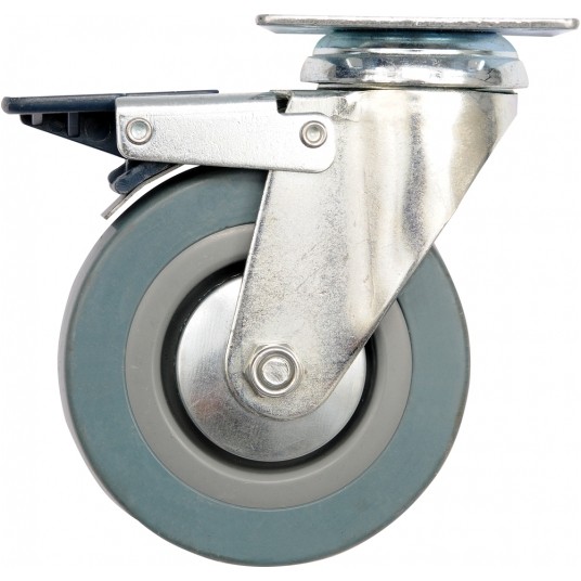 KÓŁKO SKRĘTNE Z SZARĄ GUMĄ HAMULEC 100MM -zdjęcie numer 1