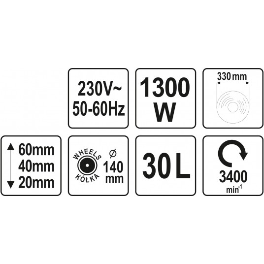 KOSIARKA ELEKTRYCZNA 1300W 330MM 30L -zdjęcie numer 4