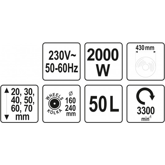KOSIARKA ELEKTRYCZNA 2000W 430MM 50L -zdjęcie numer 4