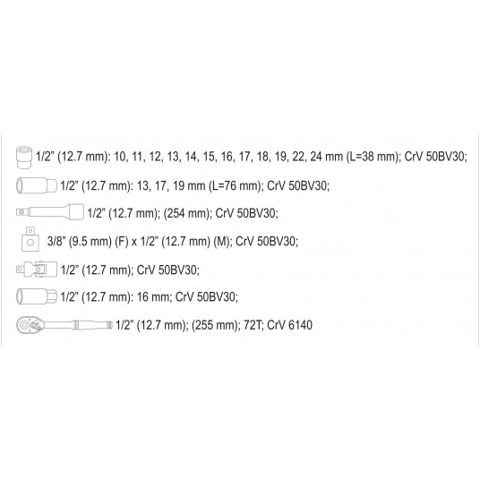KPL.KL.NASAD.1/2" 10-24 20E. * YATO -zdjęcie numer 7