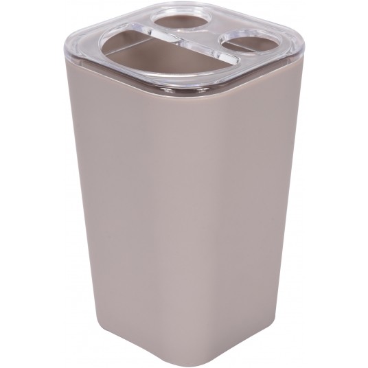 KUBEK NA SZCZOTECZKI CUBOID BEIGE -zdjęcie numer 1