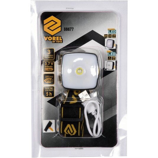 LAMPA CZOŁOWA 3W LED I 4 SMD LED, AKU. -zdjęcie numer 8