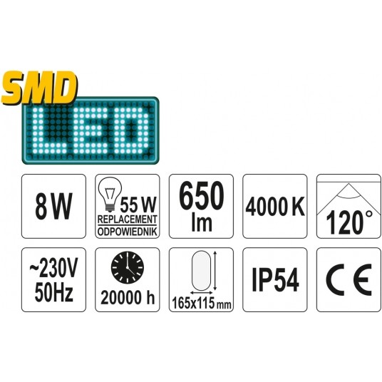 LAMPA NAŚCIENNA OWALNA LED 8W -zdjęcie numer 3
