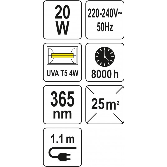 LAMPA OWADOBÓJCZA Z WENTYLAT., UV-A 20W -zdjęcie numer 8