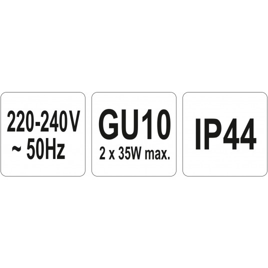 LAMPA ŚCIENNA ZEWN. CZARNA ALUM. 2XGU10 -zdjęcie numer 6