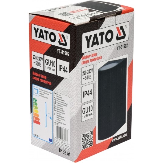 LAMPA ŚCIENNA ZEWN. CZARNA ALUM. 2XGU10 -zdjęcie numer 6