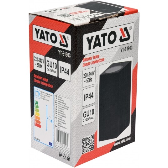 LAMPA ŚCIENNA ZEWN. CZARNA ALUM. 2XGU10 -zdjęcie numer 5