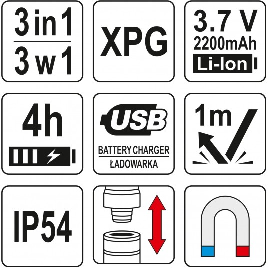 LAMPA WARSZTATOWA 3W1 W WALIZCE 380LM -zdjęcie numer 8