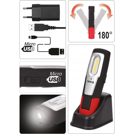 LAMPA WARSZTATOWA 6W COB, 600LM + 250LM -zdjęcie numer 7