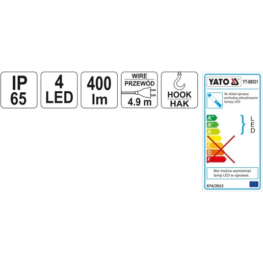 LAMPA WARSZTATOWA LED 230V IP65 -zdjęcie numer 4