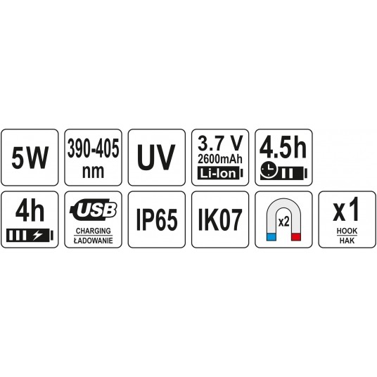 LAMPA WARSZTATOWA UV 5W, IP65, IK07 -zdjęcie numer 9