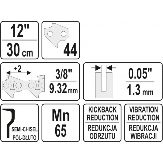 ŁAŃCUCH TNĄCY DO PILARKI 12" 3/8" -zdjęcie numer 2