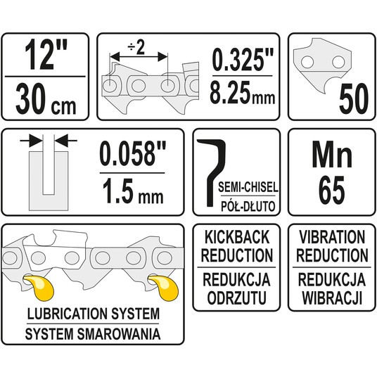 ŁAŃCUCH TNĄCY DO PILARKI 12" .325" -zdjęcie numer 3