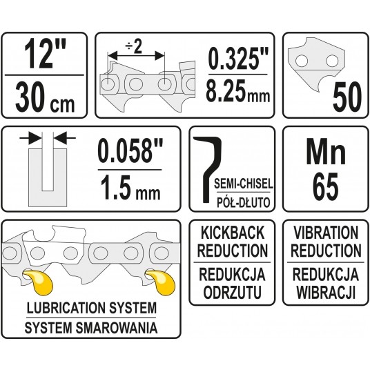 ŁAŃCUCH TNĄCY DO PILARKI 12" .325" -zdjęcie numer 3