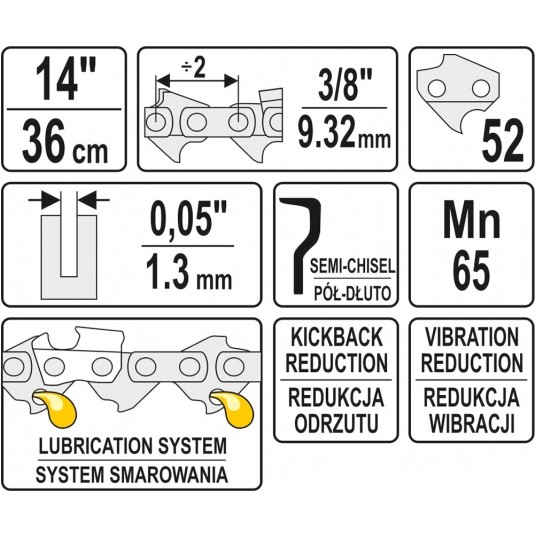 ŁAŃCUCH TNĄCY DO PILARKI 14" 3/8" -zdjęcie numer 3