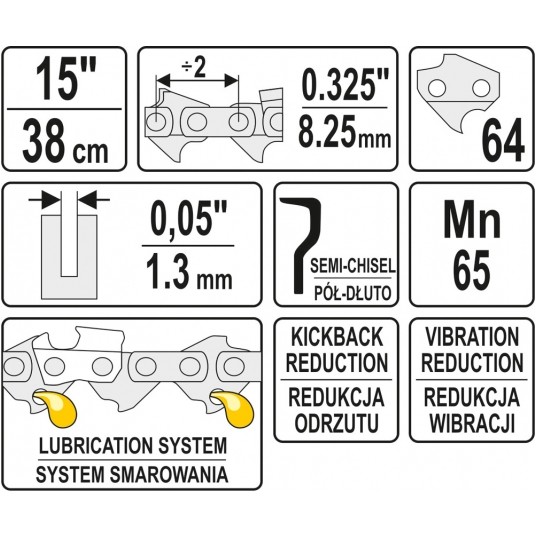 ŁAŃCUCH TNĄCY DO PILARKI 15" .325 -zdjęcie numer 2
