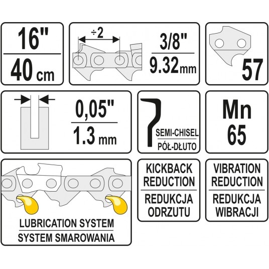 ŁAŃCUCH TNĄCY DO PILARKI 16" 3/8" -zdjęcie numer 5