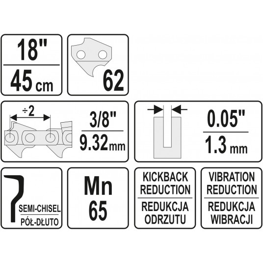 ŁAŃCUCH TNĄCY DO PILARKI 18" 3/8" -zdjęcie numer 2